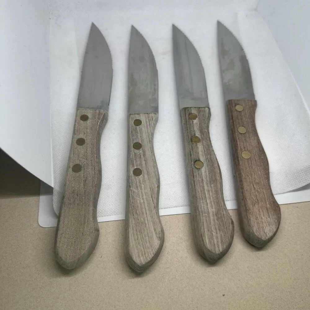 Dansk VTG Steel Steak Knife Set Mid Century Modern Knives -Set Of 4